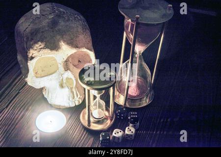 Zeit und Tod Konzept Hintergrund Leben kurze Zeit Stockfoto