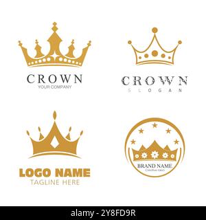 Crown Logo Vorlage Vektor icon Abbildung design Stock Vektor