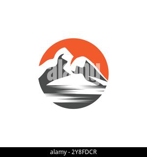Berg Symbol Logo Template Vector Illustration Design Stock Vektor