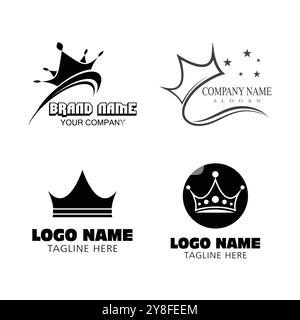 Crown Logo Vorlage Vektor icon Abbildung design Stock Vektor