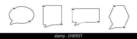 Schwarzer Satz von Anführungsrahmen ohne Informationen. Stock Vektor