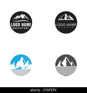 Berg Symbol Logo Template Vector Illustration Design Stock Vektor