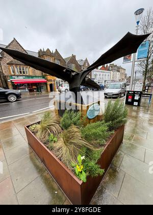 Modellflugzeug erster Motorflug in der High Street Chard Somerset England uk Stockfoto