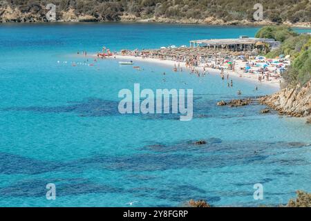 Aerial view of Tuerredda beach, Sardinia, Italy, on a sunny day Stock Photo