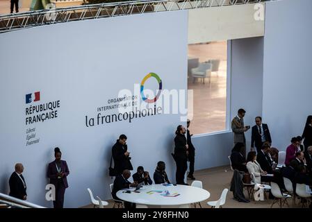 FRANKREICH-FRANKOPHONIE-POLITIK-GIPFEL-DIPLOMATIE Plenarsitzung am zweiten und letzten Tag des Frankophonie-Gipfels im Grand Palais. Paris, 5. Oktober 2024. PARIS ILE-DE-FRANCE FRANKREICH URHEBERRECHT: XANDREAXSAVORANIXNERIX FRANCE-FRANCOPHONIE-POLITICS-TOP ASAVORANINERI-12 Stockfoto