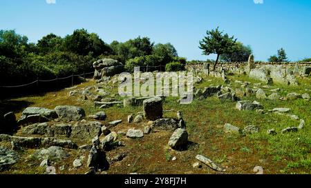 Nekropole von Li Muri. Arzachena. Provinz Sassari, Sardinien. Italien Stockfoto