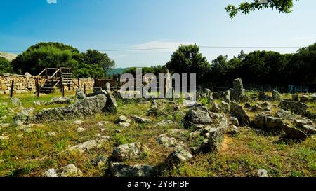 Nekropole von Li Muri. Arzachena. Provinz Sassari, Sardinien. Italien Stockfoto