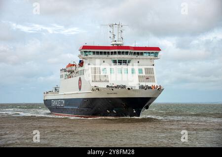 Ben-My-Chree ist eine von der Isle of man Steam Packet Company (IOMSPCo) betriebene Ro-Pax-Fähre, die die IOM mit England und Nordirland verbindet. Stockfoto