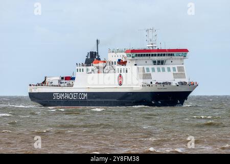 Ben-My-Chree ist eine von der Isle of man Steam Packet Company (IOMSPCo) betriebene Ro-Pax-Fähre, die die IOM mit England und Nordirland verbindet. Stockfoto