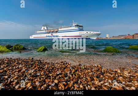 Die Brittany Ferries hat mit der Fähre Cap Finistere den britischen Hafen Portsmouth und Santander in Spanien miteinander verbunden Stockfoto