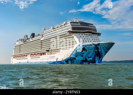 Norwegian Bliss, ein Kreuzfahrtschiff der Norwegian Cruise Line. Stockfoto