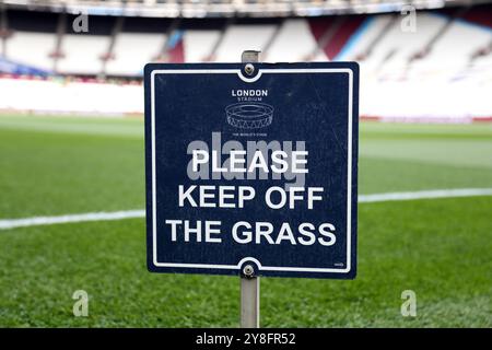 London, Großbritannien. Oktober 2024. Vorspiel beim EPL-Spiel West Ham United gegen Ipswich Town im London Stadium, London, UK am 5. Oktober 2024. Quelle: Paul Marriott/Alamy Live News Stockfoto