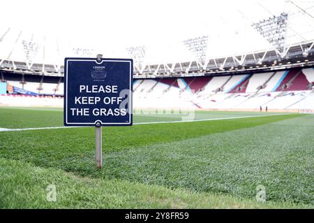 London, Großbritannien. Oktober 2024. Vorspiel beim EPL-Spiel West Ham United gegen Ipswich Town im London Stadium, London, UK am 5. Oktober 2024. Quelle: Paul Marriott/Alamy Live News Stockfoto