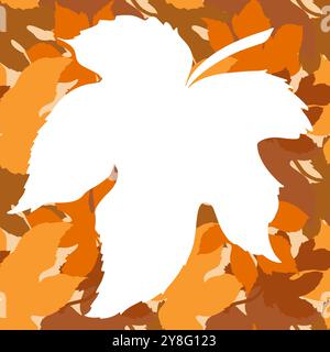 Rahmen mit herbstlichen Feigenblättern und weißem Blattumriss Stock Vektor