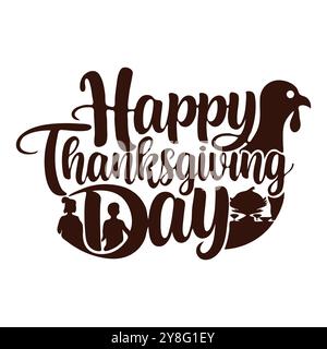 „Happy Thanksgiving Leaf“-Logo. Einfache Illustration des Happy Thanksgiving Blatt Logos für Webdesign isoliert auf weißem Hintergrund Stock Vektor