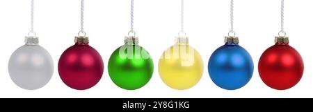 Weihnachtskugeln Ball Dekoration bunt isoliert auf einem weißen Hintergrund Stockfoto