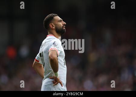 LONDON, UK - 5. Oktober 2024: Mohamed Salah aus Liverpool reagiert während des Premier League-Spiels zwischen Crystal Palace FC und Liverpool FC im Selhurst Park (Credit: Craig Mercer/Alamy Live News) Stockfoto