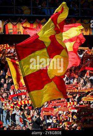 Mechelen, Belgien. Oktober 2024. Mechelens Fans wurden während eines Fußballspiels zwischen KV Mechelen und Oud-Heverlee Leuven am Samstag, den 5. Oktober 2024 in Mechelen, am 10. Tag der Saison 2024-2025 der ersten Liga der „Jupiler Pro League“ der belgischen Meisterschaft, dargestellt. BELGA PHOTO VIRGINIE LEFOUR Credit: Belga News Agency/Alamy Live News Stockfoto