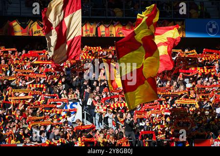 Mechelen, Belgien. Oktober 2024. Mechelens Fans wurden während eines Fußballspiels zwischen KV Mechelen und Oud-Heverlee Leuven am Samstag, den 5. Oktober 2024 in Mechelen, am 10. Tag der Saison 2024-2025 der ersten Liga der „Jupiler Pro League“ der belgischen Meisterschaft, dargestellt. BELGA PHOTO VIRGINIE LEFOUR Credit: Belga News Agency/Alamy Live News Stockfoto