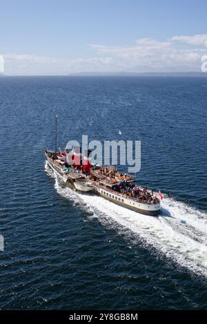 Das Waverley-Paddeldampfer ist voll mit Touristen, die von Glasgow nach Rothesay reisen Stockfoto