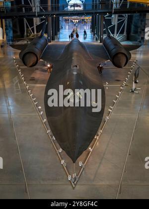 Der Lockheed SR-71 Blackbird im Steven F. Udvar-Hazy Center im National Air and Space Museum in Chantilly, Virginia. Stockfoto