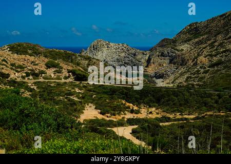 Der Weg der Naturschutzoase Carloforte, San Pietro Island, Sardinien, Italien Stockfoto