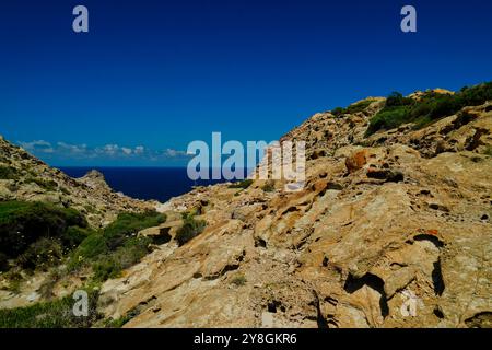 Der Weg der Naturschutzoase Carloforte, San Pietro Island, Sardinien, Italien Stockfoto