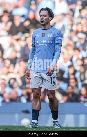 Manchester, Großbritannien. Oktober 2024. Jack Grealish von Manchester City während des Premier League-Spiels Manchester City gegen Fulham im Etihad Stadium, Manchester, Vereinigtes Königreich, 5. Oktober 2024 (Foto: Mark Cosgrove/News Images) in Manchester, Vereinigtes Königreich am 5. Oktober 2024. (Foto: Mark Cosgrove/News Images/SIPA USA) Credit: SIPA USA/Alamy Live News Stockfoto