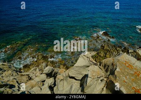 Der Weg der Naturschutzoase Carloforte, San Pietro Island, Sardinien, Italien Stockfoto