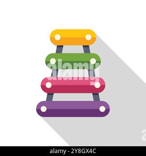 Das farbenfrohe Xylophon-Spielzeug ist bereit für Musik und verleiht dem Konzept der kindlichen Entwicklung eine spielerische Note Stock Vektor