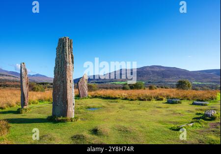 Machrie Moor Standing Stones, Machrie Moor, Isle of Arran, Schottland, Großbritannien Stockfoto