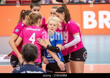 Stuttgart, Deutschland. Oktober 2024. Rene Sain (VC Wiesbaden, #09) - enttaeuschter Blick/GER, Allianz MTV Stuttgart vs. VC Wiesbaden Volleyball Bundesliga, VBL, Spielzeit 2024/2025, 05.10.2024 Foto: Eibner/Sandy Dinkelacker Credit: dpa/Alamy Live News Stockfoto