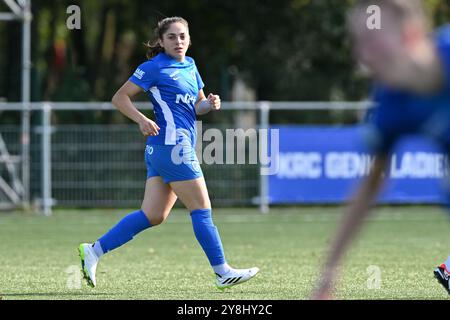 Genk, Belgien. Oktober 2024. Tulin Kuyucak (11) von Genk, dargestellt während eines Frauenfußballspiels zwischen KRC Genk Ladies und SV Zulte Waregem Dames am 6. Spieltag der Saison 2024 - 2025 der Belgischen Lotto Womens Super League, am Samstag, 5. Oktober 2024 in Genk, BELGIEN. Quelle: Sportpix/Alamy Live News Stockfoto