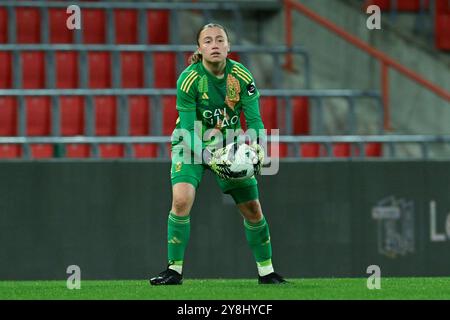 Lüttich, Belgien. Oktober 2024. Torhüterin Lise Musique (32) von Standard, dargestellt während eines Frauenfußballspiels zwischen Standard Femina de Lüttich und Club Brugge YLA am 6. Spieltag der Saison 2024 - 2025 in der belgischen Lotto Womens Super League, am Samstag, 5. Oktober 2024 in Lüttich, BELGIEN. Quelle: Sportpix/Alamy Live News Stockfoto