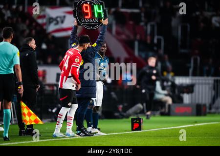 Eindoven, Niederlande. Oktober 2024. Eindhoven - während der acht Wettkampfrunde der Eredivisie Saison 2024/2025. Das Spiel findet am 5. Oktober 2024 im Philips Stadion in Eindhoven, Niederlande, zwischen PSV und Sparta Rotterdam statt. (VK Sportphoto/Yannick Verhoeven) Credit: Yannick Verhoeven/Alamy Live News Stockfoto