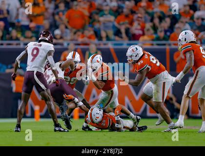 27. SEPTEMBER 2024: Miami Hurricanes und Virginia Tech im Hard Rock Stadium, Miami Gardens, Florida, Foto: Chris Arjoon/American Presswire Stockfoto