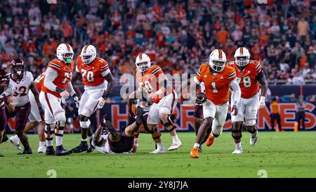 27. SEPTEMBER 2024: Miami Hurricanes und Virginia Tech im Hard Rock Stadium, Miami Gardens, Florida, Foto: Chris Arjoon/American Presswire Stockfoto