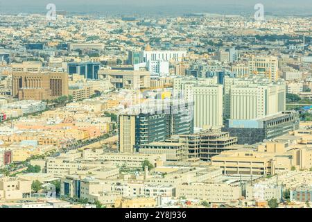 Luftpanorama sich entwickelnde Wohnviertel von Riad City, Al Riad, Saudi-Arabien Stockfoto