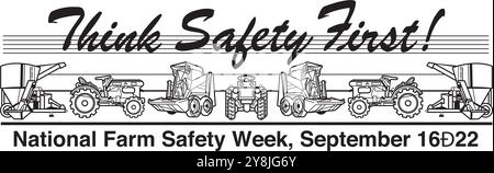 Landwirtschaftliche Landmaschinen Satz von Mähdrescher Traktor Laderanhänger Mäher Pflug Ballenpresse Kornerntemaschine isolierte Vektorillustration Stock Vektor