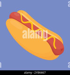 Hotdog-Symbolvektor. American Hot Dog Illustration Fast Food. Hotdog-Illustrationsvektor Stock Vektor