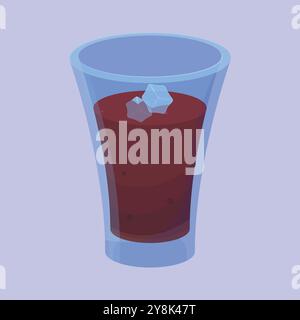 Symbol für Cola-Vektor. Limonade mit Eisvektor-Illustration. Symbol für cola-Glas Stock Vektor