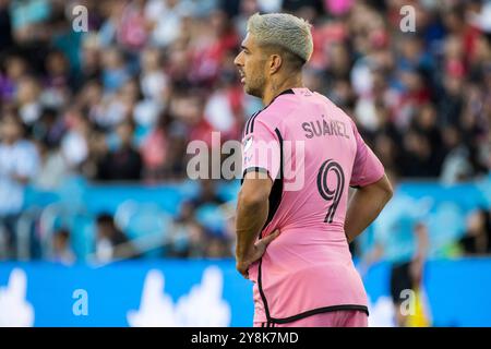 Toronto, Ontario, Kanada. Oktober 2024. Luis Suarez #9 im MLS-Spiel zwischen Toronto FC und Inter Miami CF im BMO Field in Toronto. Das Spiel endete 0-1 für Inter Miami CF. (Kreditbild: © Angel Marchini/ZUMA Press Wire) NUR REDAKTIONELLE VERWENDUNG! Nicht für kommerzielle ZWECKE! Quelle: ZUMA Press, Inc./Alamy Live News Stockfoto