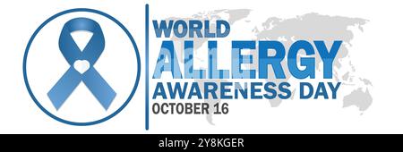 Weltallergie-Bewusstseinstag. Oktober. Geeignet für Grußkarten, Poster und Banner. Vektorabbildung. Stock Vektor