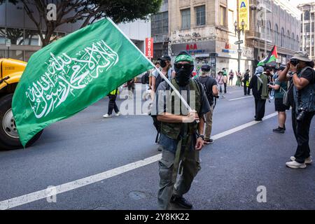 Los Angeles, USA. Oktober 2024. märz „National Day of Action“ am Jahrestag des 7. Oktober (Foto: Jacob Lee Green/SIPA USA) Credit: SIPA USA/Alamy Live News Stockfoto