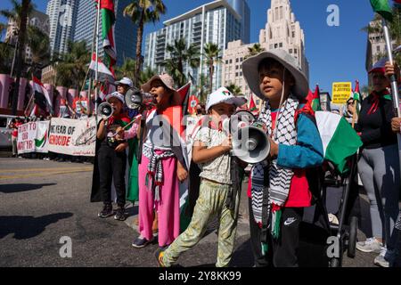 Los Angeles, USA. Oktober 2024. märz „National Day of Action“ am Jahrestag des 7. Oktober (Foto: Jacob Lee Green/SIPA USA) Credit: SIPA USA/Alamy Live News Stockfoto