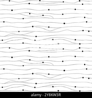 Schwarz-handgezeichnet-nahtlose Muster Stock Vektor