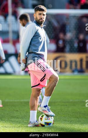 Toronto, Kanada. Oktober 2024. Jordi Alba #18 im MLS-Spiel zwischen Toronto FC und Inter Miami CF im BMO Field. Endresultate; Toronto FC 0-1 Inter Miami CF Credit: SOPA Images Limited/Alamy Live News Stockfoto