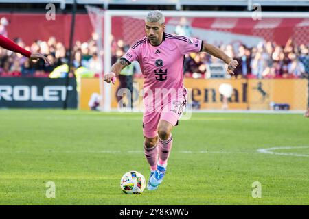 Toronto, Kanada. Oktober 2024. Luis Suarez #9 wurde während des MLS-Spiels zwischen Toronto FC und Inter Miami CF im BMO Field in Aktion gesehen. Endresultate; Toronto FC 0-1 Inter Miami CF Credit: SOPA Images Limited/Alamy Live News Stockfoto