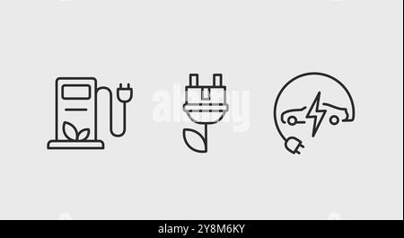 Symbole Für Die Elektrische Ladung Stock Vektor