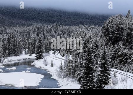 Morants Kurve Alberta Lake Louise Banff, Kanada Stockfoto